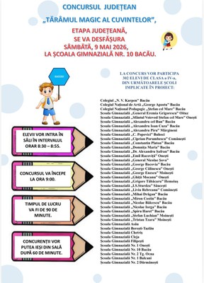Concurs județean ,,Tărâmul magic al cuvintelor”