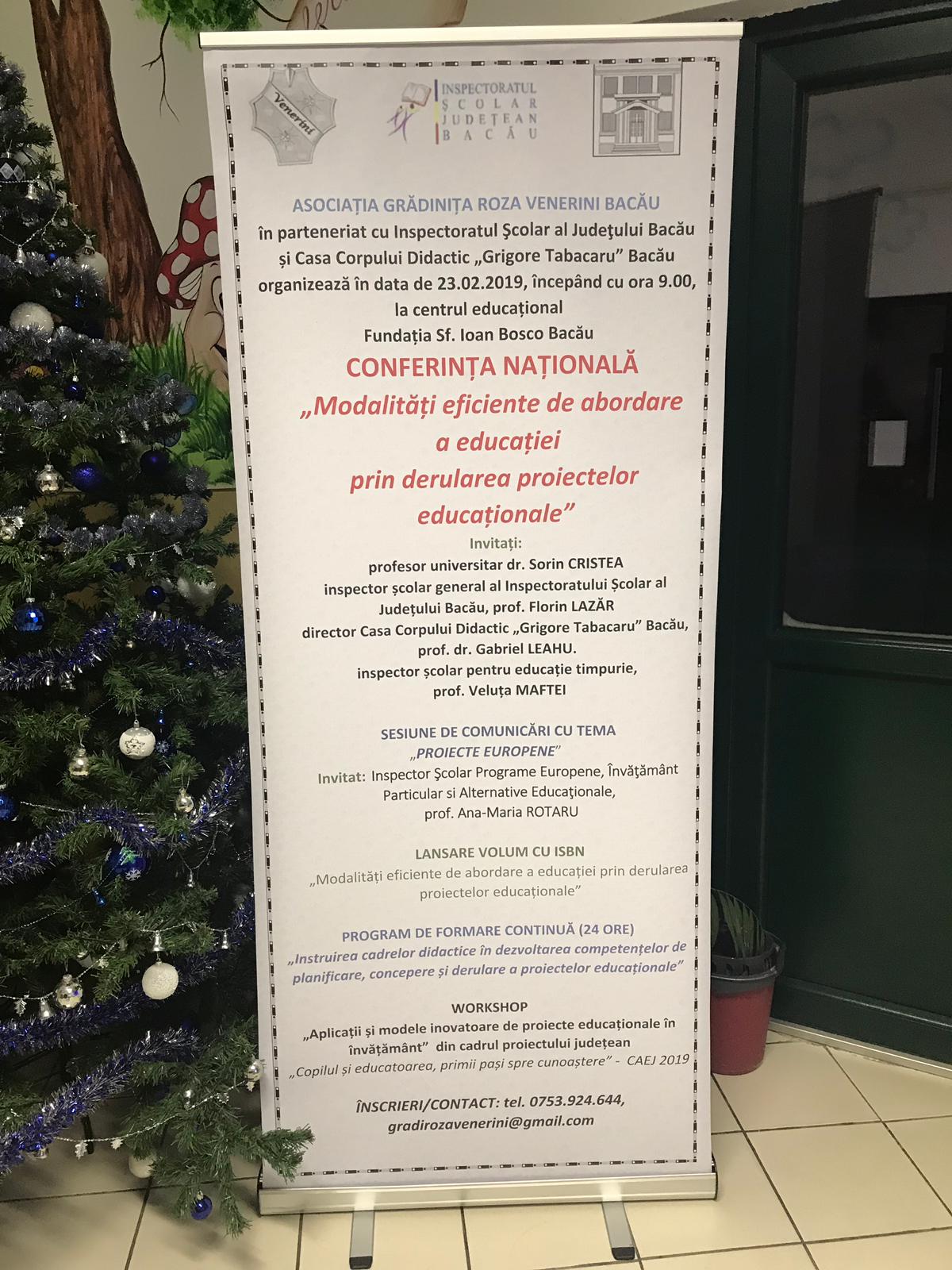 Conferinţa naţională „Modalităţi eficiente de abordare a educaţiei prin derularea proiectelor educaţionale”